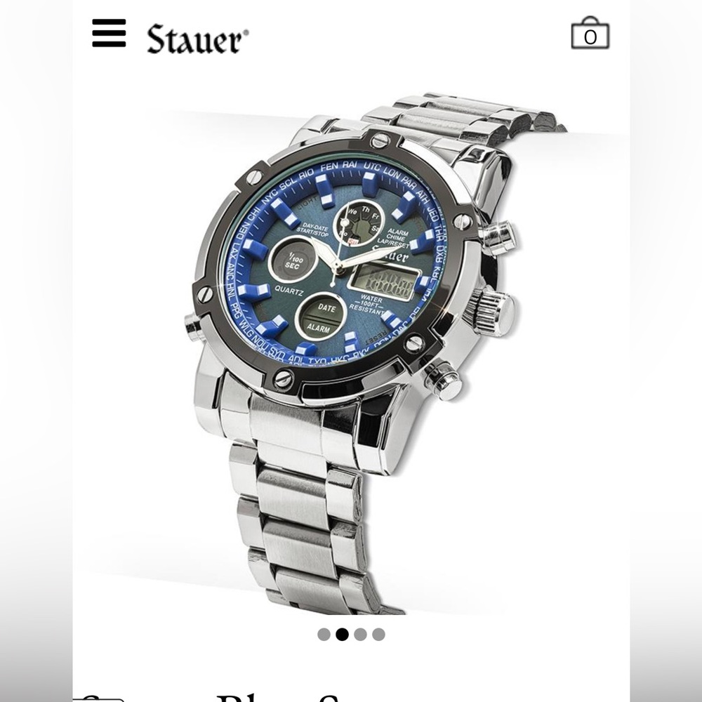 Stair Blue Stone Chronograph watch. Size 7”-9” wrist